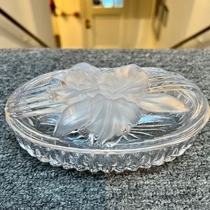 🌸 STUDIO NOVA JAPAN VTG oval cyrstal floral trinket box